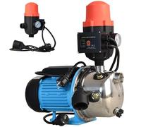 Pompe à Eau JX 1100 avec Pressostat CSK 21 - Pompe d’arrosage INOX (1100 W, 3600 l/h, hauteur de Refoulement 50 m) - Commande de Pompe - Marche/Arrêt automatiques - Protection Fonctionnement à Sec