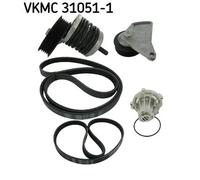 SKF VKMC 31051-1 Kit de courroie d'accessoires avec pompe à eau | Compatible avec: AUDI A4 B5, A4 B5 Avant, A6 C5, A6 C5 Avant, VW PASSAT B5, PASSAT B5 Variant