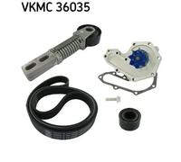Pompe à eau + kit de courroie trapézoïdale VKMC 36035 SKF pour RENAULT MEGANE I