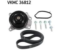 SKF Pompe à eau VKMC36812 + kit de courroie trapézoïdale à nervures
