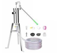 Pompe à Eau Manuelle en Acier Inoxydable, Pompe à Aspiration Manuelle pour puits jusqu'à 8 m de Profondeur, avec Accessoires (Taille : Pompe de puits + Tuyau de 5 m + Support de 58 cm)