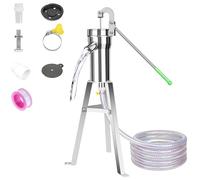 Pompe a Eau Manuelle, Pompe De Puits Manuelle En Acier Inoxydable, Pompe de Puits Pivotante à 360° avec Support de 58 cm de Haut et Tuyau de 5 Mètres de Long pour Maisons, Cour, Jardins