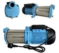 Pompe à Eau MAX-H 1300 (1300 W, 6000 l/h, hauteur max. 55 m) - Pompe de Surface Multicellulaire Auto-amorçante - à 5 TURBINES en INOX - Pour Eau Propre - Pompe de Jardin - Pompe d’arrosage ALUVRA