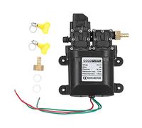 Pompe à eau, pompe haute pression, pompe haute pression à membrane double noyau 12V 120W 8L avec connecteur en cuivre pompe d'injection d'eau automatique