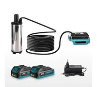 Pompe à eau pour batterie Makita 18 V, pompe submersible avec tuyau de 5 m, élévation minimale de 5 m, débit de 50 l/min, pompe à eau avec batterie 21 V pour piscines, aquariums, fontaines, étangs et