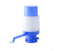 Pompe à eau pour bouteilles de 5 gallons, distributeur d'eau manuel avec levier de pression, pompe à bouteille en plastique avec valve d'arrêt, compatible avec bouilloires standard, bleu + blanc