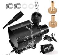 Pompe à eau sans balais - 12 V - 800 l/h - 5 m - Pompe submersible - Petite pompe à eau avec réglage de la vitesse - Adaptateur secteur - Pompe submersible - Pompe de bassin - Pompe d'aquarium - Pompe