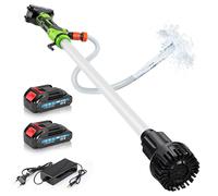 Pompe à eau sans fil avec 2 batteries, débit max. 3000 l/h et hauteur de refoulement 10 m, pompe à pression submersible compatible avec batterie Makita 18 V pour piscine/jardin/étangs