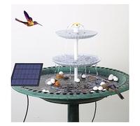 Pompe à eau Solaire Bain d'oiseaux à 3 niveaux avec pompe de fontaine solaire 2,5 W, bricolage détachable et adaptée bain, décoration jardin(Sky Blue)
