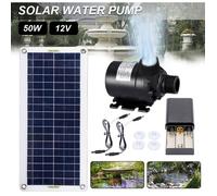 Pompe à eau solaire - Unbrand - Débit 800L/H - Hauteur de refoulement 5m - Moteur sans balais - Panneau solaire 50W