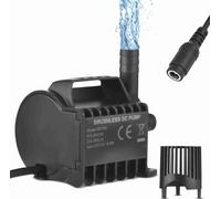 Pompe à eau submersible 12V, petite pompe de fontaine électrique 360L/H avec une hauteur de levage maximale de 9.2ft, prise femelle DC 6.5ft et base de ventouse, mini-pompe portable pour réservoir de