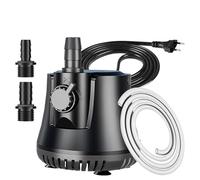 Pompe à Eau Submersible 25W 1500L/H Ultra Silencieuse Aquarium Pompe Mini Pour étang Pompe de Fontaine avec Interrupteur Réglable et câble de 1.5M, 2 Buses pour étangs, Hydroponie et Fontaines