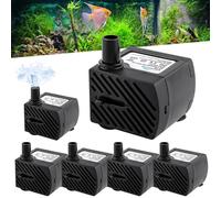 Pompe À Eau Submersible, 6 Pièces Mini Pompe A Eau, Pompe Eau Submersible, Pompe Aquarium Ajustable, Mini Aquarium Pompe pour Bassin, Fontaine de Jardin, Statues, 220V, 180L/H 3W
