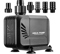 Pompe à eau submersible - 65W - Silencieuse - 6 buses - 19/22/25 mm - Hauteur de refoulement 3m - 3600 L/h Noir