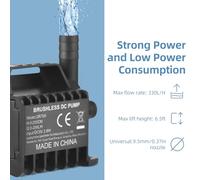 Pompe à eau submersible Electric 500L / H High Lift Siest Mini Fountain Pompe avec câble USB pour réservoir de pêche Aquarium Pond Pet Eau potable Black 2,6x2.1x1.2in (QR70A)