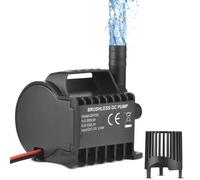 Pompe à eau submersible électrique 12 V 500 l/h, mini pompe silencieuse à haute élévation avec base à ventouse pour aquarium, étang, eau potable pour animaux de compagnie, noire, (QR70E)
