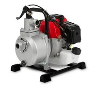 EBERTH Pompe a Eau Pompe de Jardin a Essence, Moteur 2CV, 2 Temps, Débit 12.000l/h, Raccord 1 Pouce, Hauteur d'Aspiration 7m, Démarrage par Câble, Pied en métal, Poignée de Transport