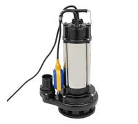 Pompe à eaux usées en acier inoxydable de 1500 W avec 36 m³/h | Pompes de décharge en acier inoxydable de 22,18 m avec interrupteur à flotteur, pour eaux usées, boue de secs