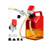 Pompe à essence avec arrêt automatique, pompe à carburant 12 l/min pour bidon (diesel/huile), pompe à fût électrique USB-C/AA, tuyau de 132 cm, tête de 28 mm et 4 adaptateurs, pompe de transfert pour