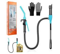 Pompe à Essence électrique à Piles, siphon, transfert de liquide, aspiration automatique, buse de régulation du débit 2,4 gallons/min, pour Essence, Diesel (Bleu)