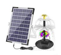 Pompe à fontaine solaire 6 W 9 V avec 9 buses interchangeables, fontaine à eau pour étangs de jardin, piscine, aquarium (avec lumière)
