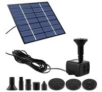 Pompe à fontaine solaire flottante de 1,5 W, fontaine à eau solaire carrée avec 5 buses de fontaine, pulvérisateur d'eau solaire avec kit de panneau solaire