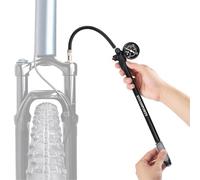 Pompe à Fourche de vélo - Pompe d'amortisseur Haute Pression pour VTT 300 psi avec manomètre | Indispensable pour Voyager en Route, Pompe à vélo Universelle en d'aluminium avec buse sans Perte