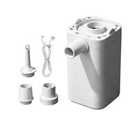 Pompe à Gonfler Légère 30W, 4000 Pa Compresseur Portable Indicateur LED, Gonfleur Électrique Multifonction avec 3 Embouts, pour Matelas, Bouées de Piscine, Vêtements et Rangement sous Vide