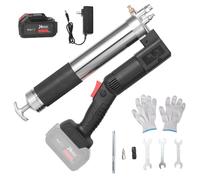 Pompe a Graisse Electrique,2025 Pistolet à Graisse à Batterie 5.3 oz/min,12000 PSI,Tuyau Haute Pression,Kit Professionnel Graissage Sans Fil avec 24V Batterie et Chargeur,pour Cartouche 400CC (Noir)