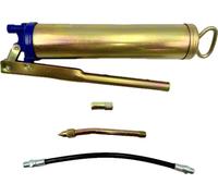 Pompe à graisse manuelle p. 400g complète 4 pièces avec tuyau, tube, embout