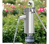 Pompe à jet d'eau manuelle en acier inoxydable - 10 m - Pompe à bras - Pompe à eau manuelle - Pompe de jardin 32 mm - Pour jardin, cour