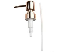 Pompe à lotion à tête ronde ABS 28 filetage pour bouteilles de bain, avec boîtier en métal et joint étanche (or rose)
