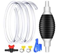 Pompe à Main Essence avec 3 Meter Tuyau, Pompe Manuelle Transfert de Liquide, Pompe de Transfert Carburant Manuelle, Pompe Siphon Manuelle pour Essence Gaz Diesel Huile Eau Réservoir de Poissons