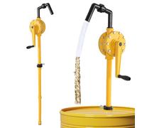 Pompe à main gasoil manuelle en PP pour futs 200-220L, débit 35L / min - transfert efficace carburant et fioul, robuste et portable pour cuve GNR 12V et siphon pétrole