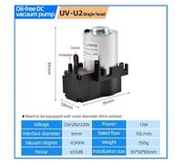 Pompe à Membrane, Petite pompe d'aspiration d'air à diaphragme DC12V/24V, haute pression négative for gonfleur d'emballa de bricola en laboratoire(DC12,UV-U2 single head)