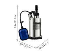 Pompe à membrane, Pompe à eau Submersible 9500L/HW/cordon de 10 M et interrupteur à flotteur attaché automatique for nettoyer la zone inondée vide de la piscine