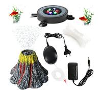Pompe à oxygène pour aquarium - LED - Pour poissons d'aquarium - Pierre lumineuse - Bulle d'air - Pierre volcanique - Décoration d'aquarium