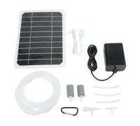 Pompe à oxygène solaire 5 W Aérateur portable pour aquarium | Haute efficacité de conversion de 21,5 %, panneau 5 W, puissance de pompe de 2 W, idéal pour les journées ensoleillées