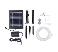 Pompe à Oxygène Solaire avec Panneau 6V 4W, Aérateur Réglable 3 Niveaux pour Aquarium, Kit Portable et Résistant - Batterie Rechargeable, Installation Facile, Usage Extérieur