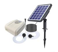 Pompe à oxygène solaire de 3 W pour bassins à poissons extérieurs et domestiques, aérateur rechargeable par USB avec fonctionnement silencieux pour une alimentation stable en oxygène aquatique (blanc
