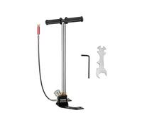 Pompe à Pied 3 Etages Fusil à Air Avec Manomètre Précis et Pédale Pliable Argent