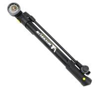 MICHELIN - Mini Pompe Aluminium Convertible AIR Tech Pro - Utilisation Main/Pied - Compatible Valves Presta, Schrader, Dunlop - Manomètre Analogique - pour VTT, VTC, VAE et Vélo Enfant - Poids 157g