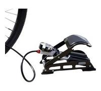 Pompe à Pied Double Cylindre avec Manomètre Analogique pour Vélo et Voiture Noir