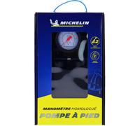 Pompe à pied double piston - MICHELIN - Modèle 2023 - Manomètre homologué - Tuyau 80 cm embout laiton - 7 bars