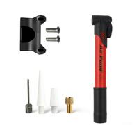 Pompe à pneu portable pour mini vélo avec support, design en acier max 100 psi pour vélos de route et VTT (rouge)