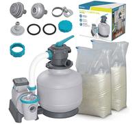 Pompe à sable pour piscine - BESTWAY - 11355 L/h - Réservoir anticorrosion - Vanne de contrôle à 6 positions - Manomètre