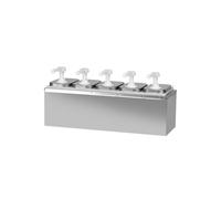 Pompe à sauce, distributeur de pompe à sauce 2L, distributeur de sauce Station de pompe à condiments en acier inoxydable Distributeur de sauce for usage domestique en cuisine(2L quintuple pump)