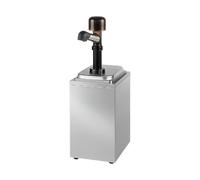 Pompe à sauce inox 1 bac - 4L - ketchup, mayonnaise, moutarde - robinet 160 mm - récipient amovible