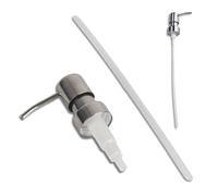 Pompe à savon et shampoing, en acier inoxydable 304, argentée, pour savon liquide et shampoing, avec col en acier inoxydable, pour cuisine et salle de bain (2,5 cm)