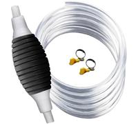Pompe à siphon, pompe de transfert de carburant manuelle avec presse et pinces métalliques, tuyau siphon transfert liquide en plastique pratique pour eau carburant au gaz, 1 m
